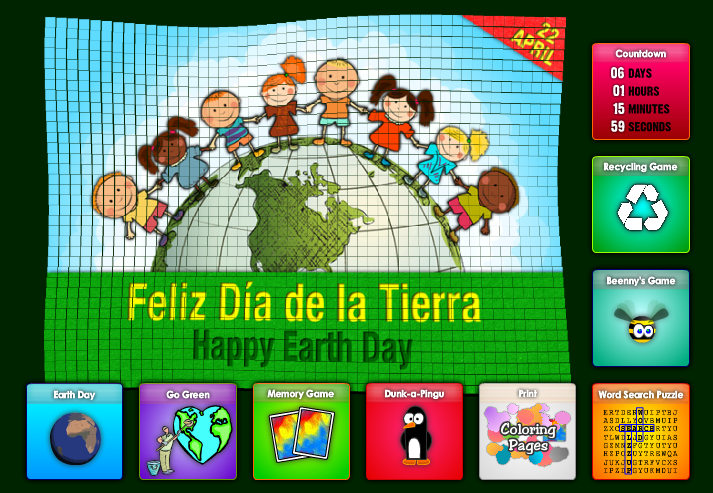 online free spanish online games activities earth day dia de la tierra