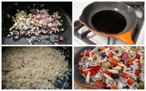 simple balsamic olive and pepper rice pilaf recipe