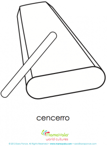 musical instrument cencerro coloring page