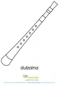musical instrument dulzaina coloring page