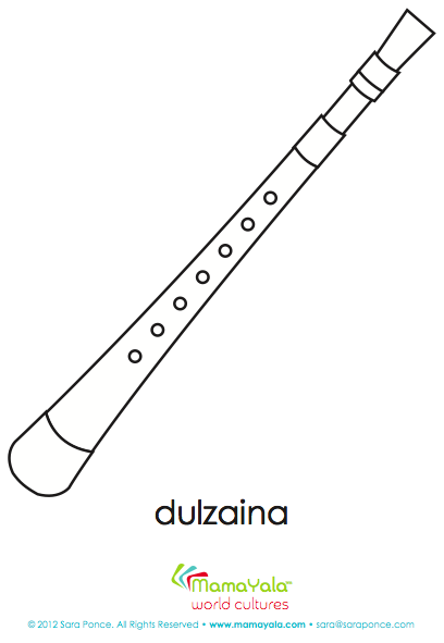 musical instrument dulzaina coloring page