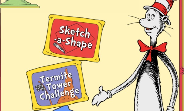 PBS Kids the cat in the hat sketch-a-mite game