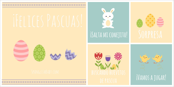 Easter Activity Cards in Spanish by SpanglishBaby.com