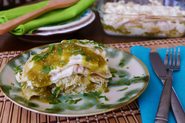 Pastel Azteca in Salsa Verde recipe - SpanglishBaby.com