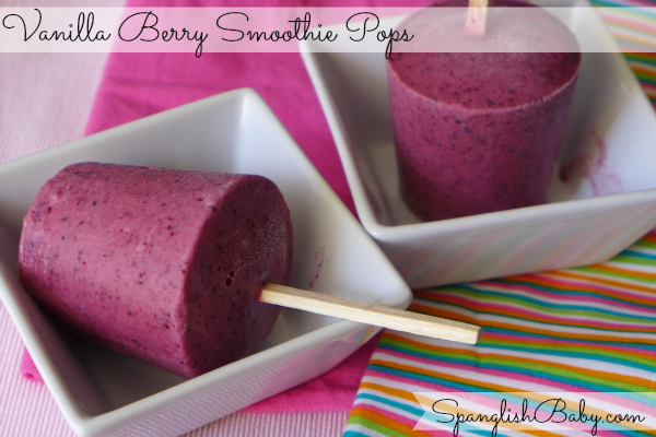 Vanilla Berry Smoothie Pops Recipe - spanglishbaby.com