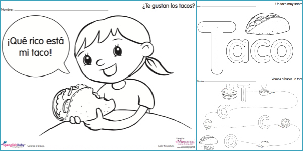 taco coloring pages for kids - photo #45