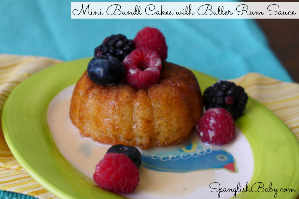 Mini Bundt Cakes with Butter Rum Sauce - SpanglishBaby.com